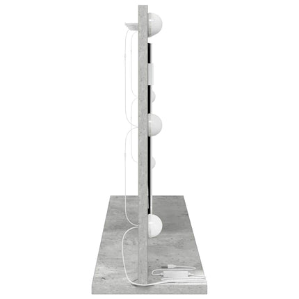 Miroir de vanité avec miroir Gris béton 80 x 45 x 18 cm
