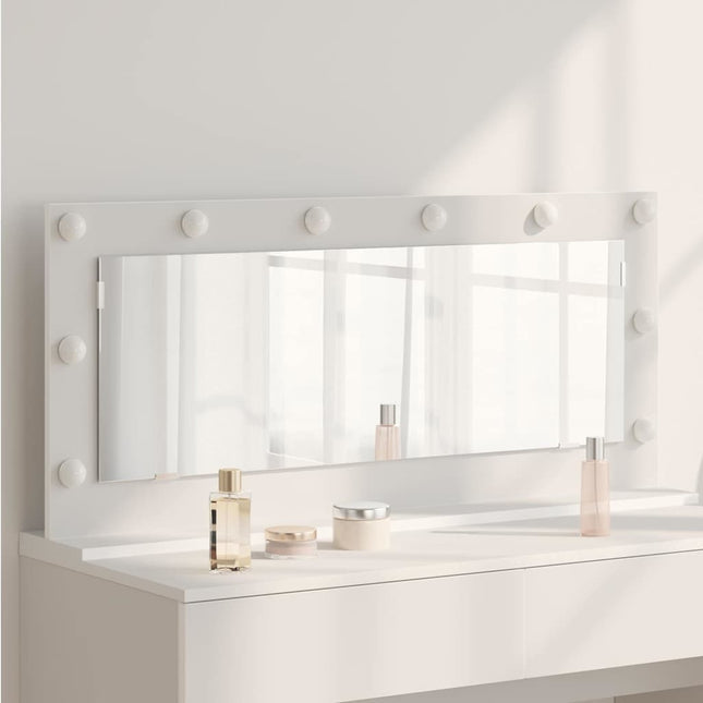 Miroir de vanité avec des lumières à LED Blanc 100 x 45 x 18 cm