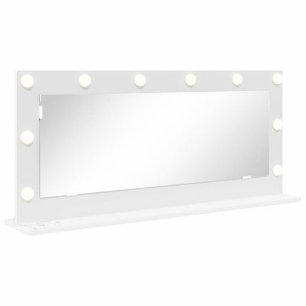 Miroir de vanité avec des lumières à LED Blanc 100 x 45 x 18 cm