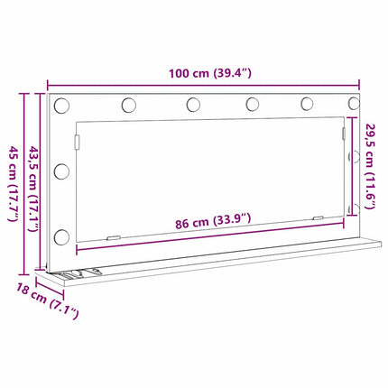 Miroir de vanité avec miroir Bois Ancien 100 x 45 x 18 cm