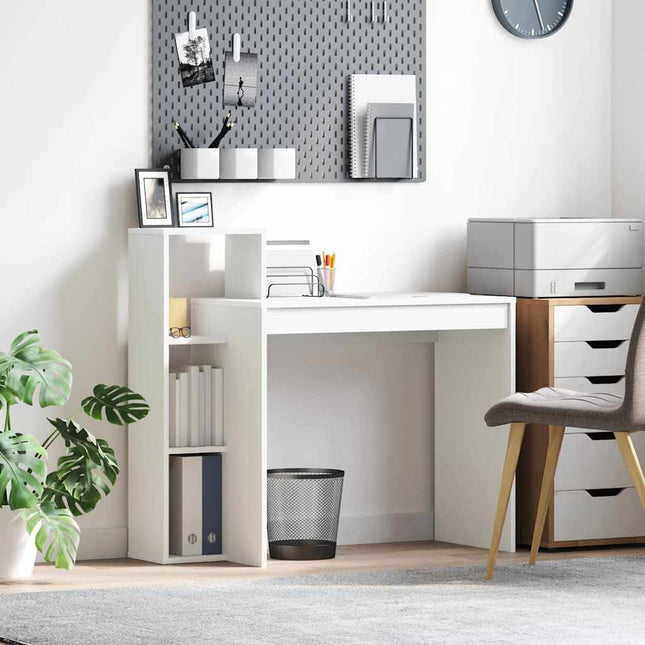 Bureau avec étagère Blanc 100 x 40 x 90 cm Bois d'ingénierie
