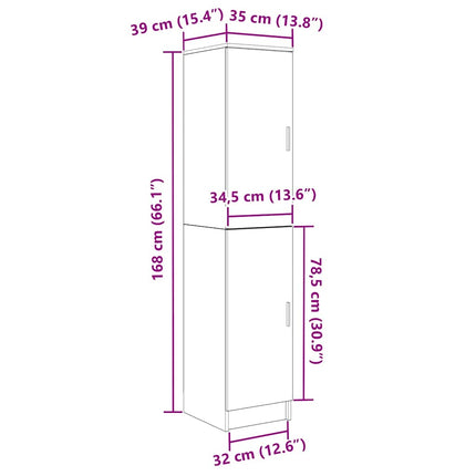 Highboard Chêne fumé 35 x 39 x 168 cm Bois d'ingénierie