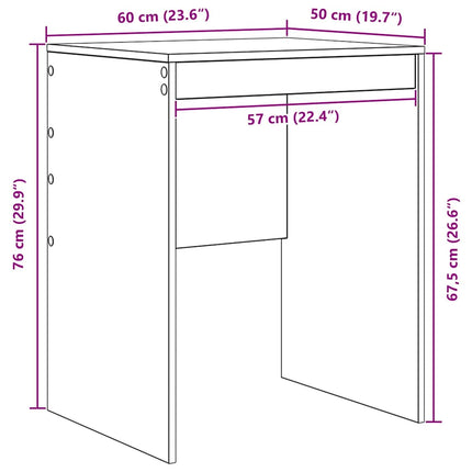 Bureau Autre chêne artisanal 60 x 50 x 76 cm Bois d'ingénierie