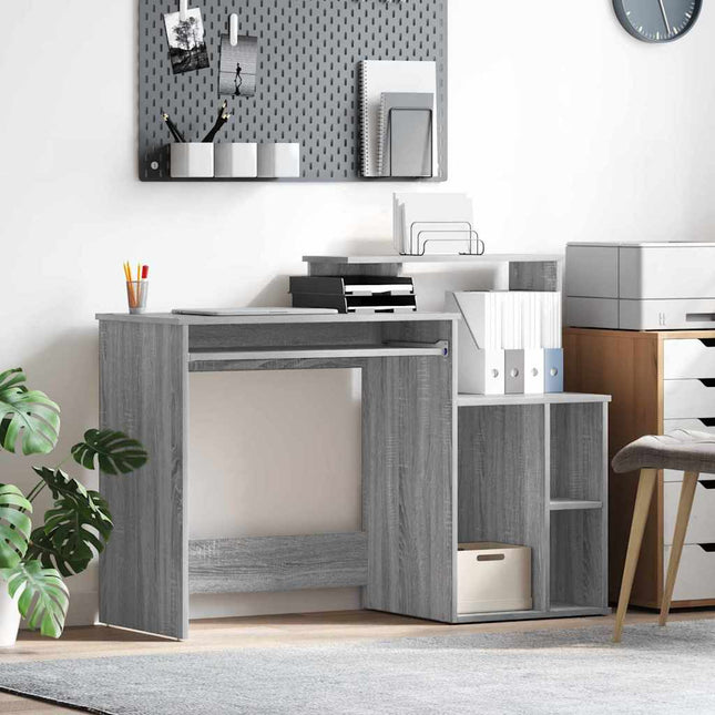 Bureau avec Rangement Sonoma gris 120.5 x 44 x 88.5 cm