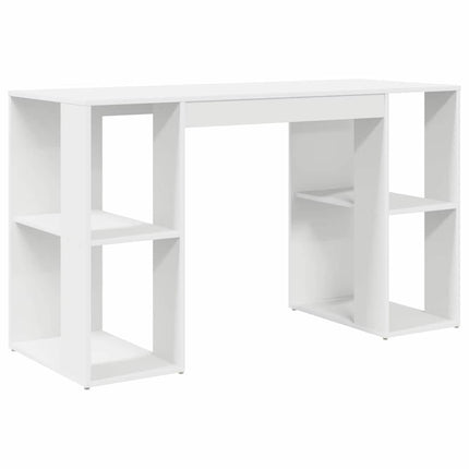 Bureau avec Rangement avec étagère Blanc 130 x 50,5 x 75 cm