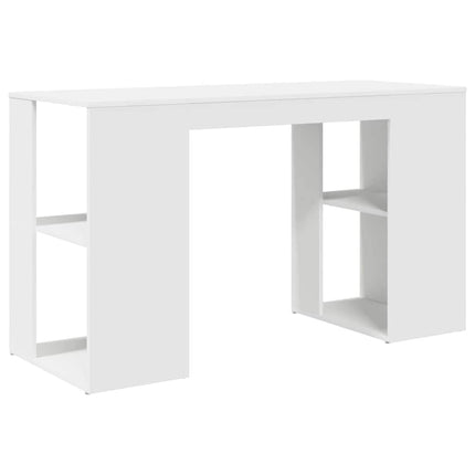 Bureau avec Rangement avec étagère Blanc 130 x 50,5 x 75 cm