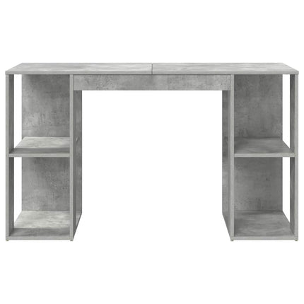 Bureau avec Rangement Gris béton 130 x 50,5 x 75 cm