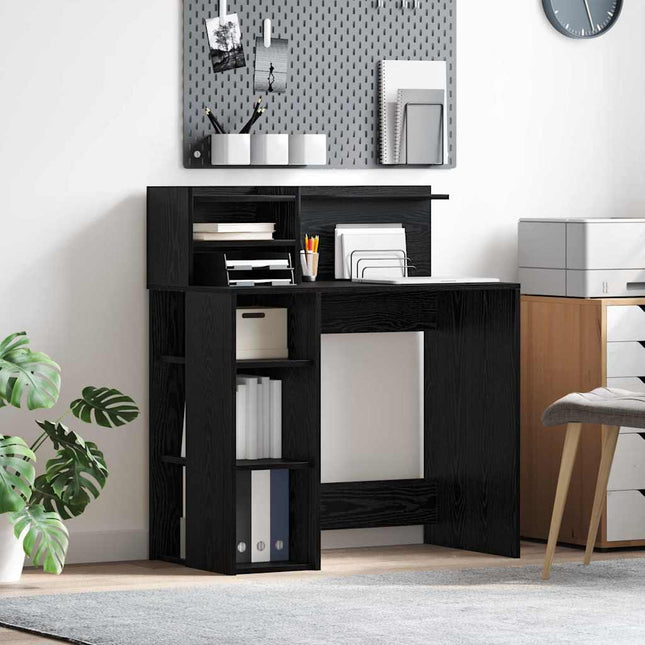 Bureau avec rangement Chêne noir 90 x 48 x 101,5 cm