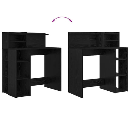 Bureau avec rangement Chêne noir 90 x 48 x 101,5 cm