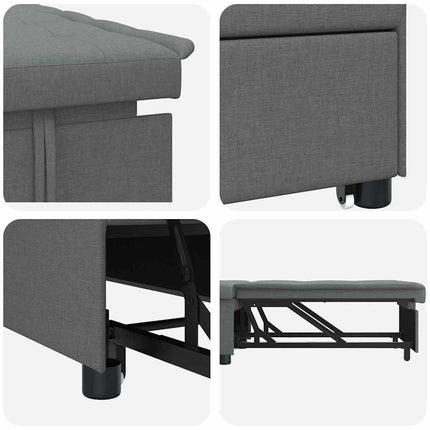 Canapé-Lit Gris foncé 194 x 67 x 37 cm tissu