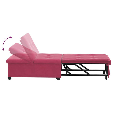 Canapé-lit Rouge bordeaux 67 x 194 x 38 cm Velours