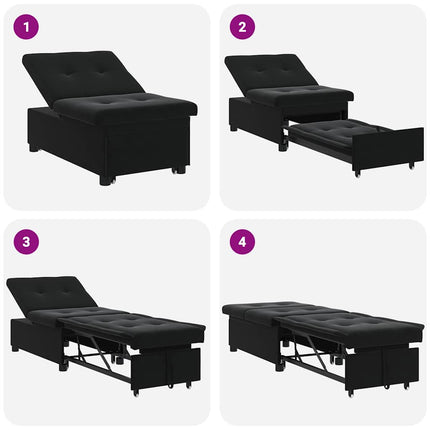 Canapé-lit Noir 67 x 194 x 38 cm Velours