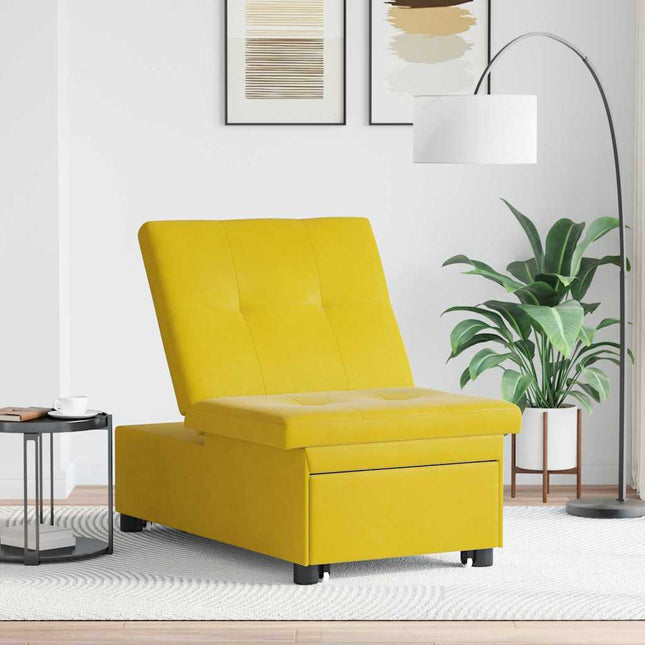 Canapé-lit Jaune 67 x 194 x 38 cm Velours