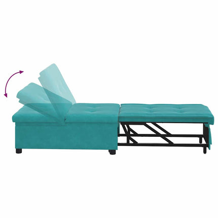 Canapé-lit Turquoise 67 x 194 x 38 cm Velours