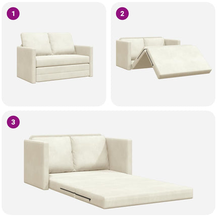 Canapé-lit avec coussin Crème 122 x 70 x 60 cm Velours