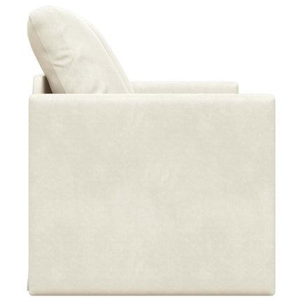 Canapé-lit avec coussin Crème 122 x 70 x 60 cm Velours