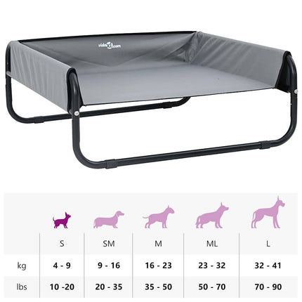 Lit pour Chien Gris clair s Tissu Oxford et Acier