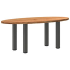 Table à manger marron clair bois de chêne massif ovale