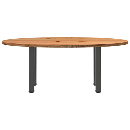 Table à manger marron clair bois de chêne massif ovale