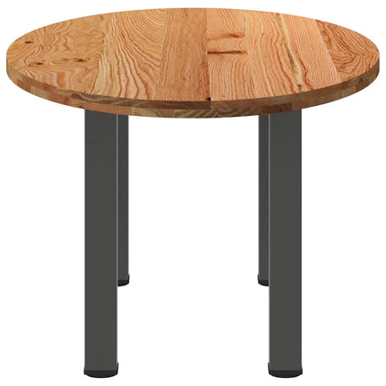 Table à manger marron clair bois de chêne massif ovale