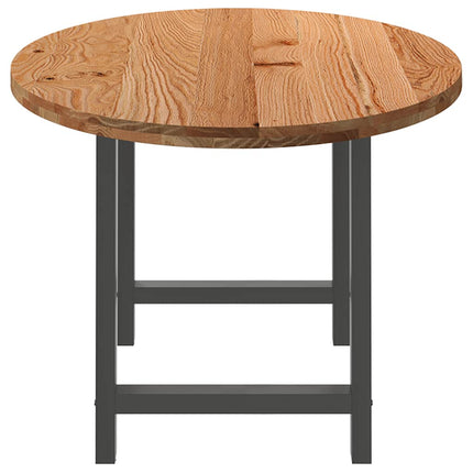 Table à manger marron clair bois de chêne massif ovale