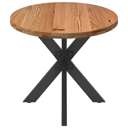 Table à manger marron clair bois de chêne massif ovale