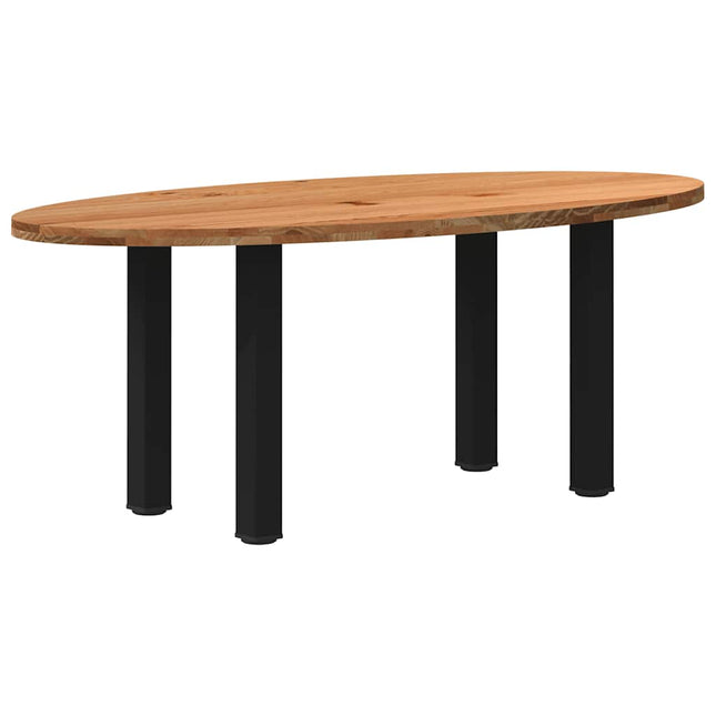 Table à manger marron clair bois de chêne massif ovale