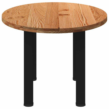 Table à manger marron clair bois de chêne massif ovale