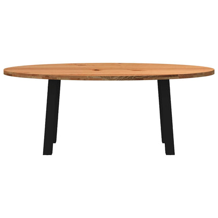 Table à manger marron clair bois de chêne massif ovale