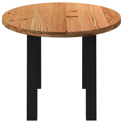 Table à manger marron clair bois de chêne massif ovale