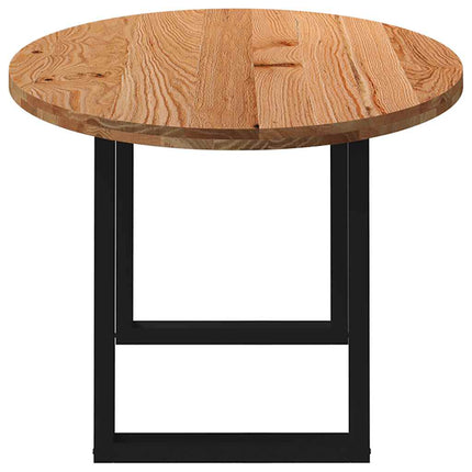 Table à manger marron clair bois de chêne massif ovale