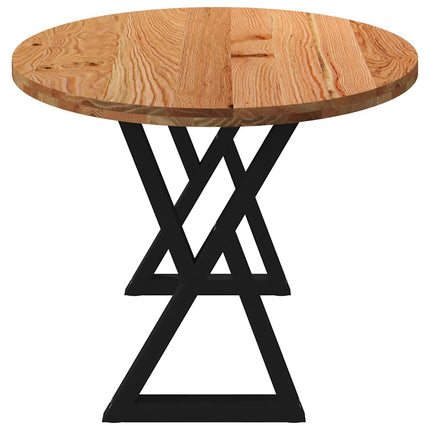 Table à manger marron clair bois de chêne massif ovale