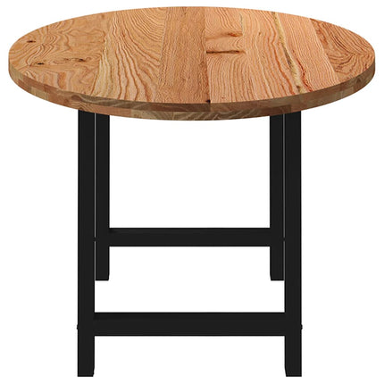 Table à manger marron clair bois de chêne massif ovale