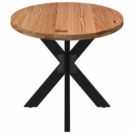 Table à manger marron clair bois de chêne massif ovale