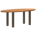 Table à manger marron clair bois de chêne massif ovale