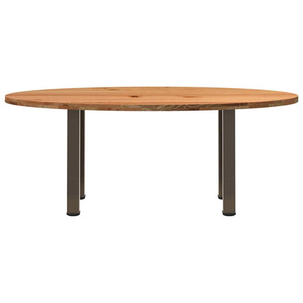 Table à manger marron clair bois de chêne massif ovale