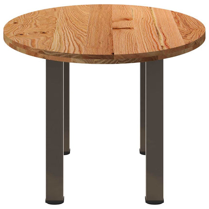 Table à manger marron clair bois de chêne massif ovale