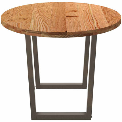 Table à manger marron clair bois de chêne massif ovale