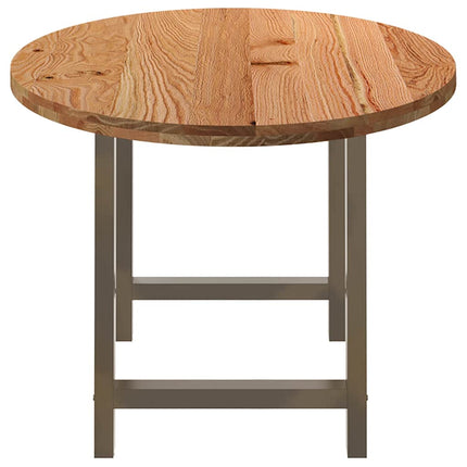 Table à manger marron clair bois de chêne massif ovale