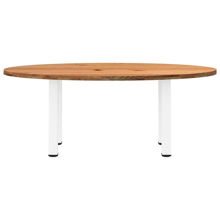 Table à manger marron clair bois de chêne massif ovale