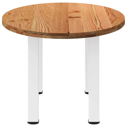 Table à manger marron clair bois de chêne massif ovale