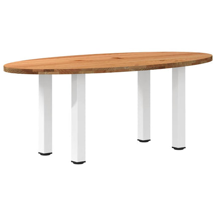 Table à manger marron clair bois de chêne massif ovale