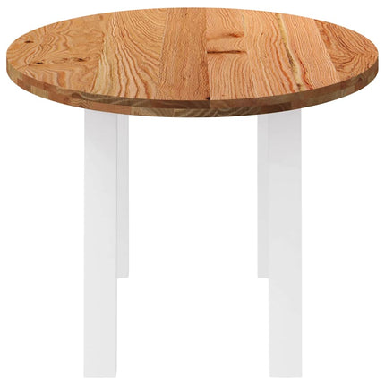 Table à manger marron clair bois de chêne massif ovale