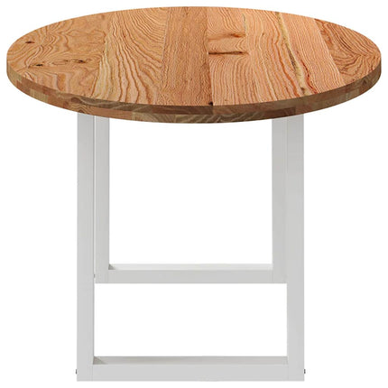 Table à manger marron clair bois de chêne massif ovale