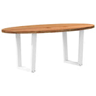 Table à manger marron clair bois de chêne massif ovale