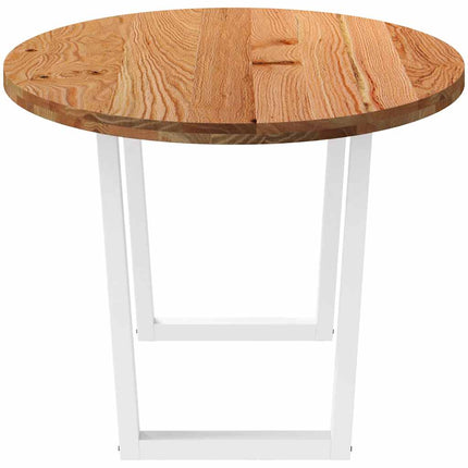 Table à manger marron clair bois de chêne massif ovale