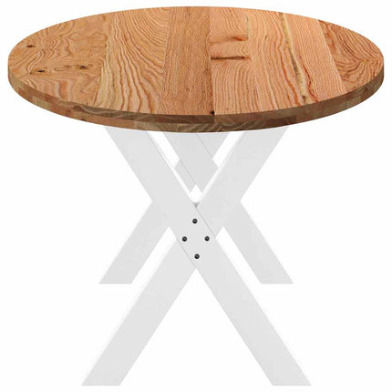 Table à manger marron clair bois de chêne massif ovale