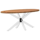 Table à manger marron clair bois de chêne massif ovale