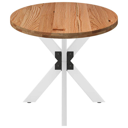 Table à manger marron clair bois de chêne massif ovale