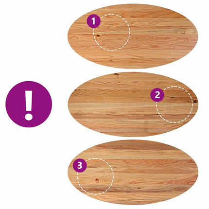 Table à manger marron clair bois de chêne massif ovale